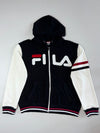 Fila Colorblock Zip-Up Hoodie – Black/White (2XL)