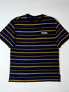 Dickies Navy Striped Tee  Yellow Pinstripe, Chest Logo (L)