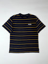 Dickies Navy Striped Tee  Yellow Pinstripe, Chest Logo (L)