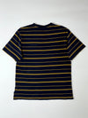 Dickies Navy Striped Tee  Yellow Pinstripe, Chest Logo (L)