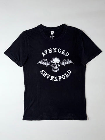 Avenged Sevenfold Black Band Tee  Death Bat Skull Graphic (S)