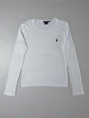 Ralph Lauren Sport White Long Sleeve Tee  Pony Logo Women’s  (M)