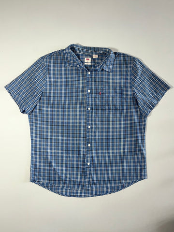 Levi’s Standard Plaid Short Sleeve Shirt – Blue Check (XL)