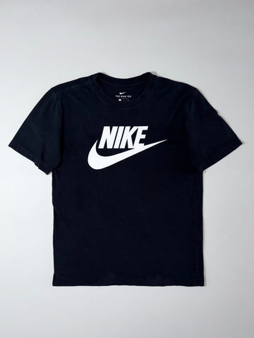 Nike Black Graphic Tee  Swoosh Logo Print (M)