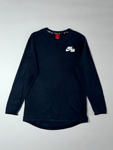 Nike Air Navy Long Sleeve Tee  Scoop Hem, Red Tab (M)