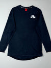 Nike Air Navy Long Sleeve Tee  Scoop Hem, Red Tab (M)