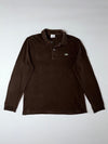 Lacoste Brown Long Sleeve Polo Classic Croc Logo (L)