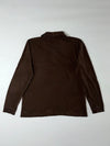 Lacoste Brown Long Sleeve Polo Classic Croc Logo (L)