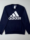 Adidas Navy Crewneck Sweatshirt  Big Logo Print (S)