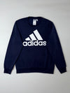 Adidas Navy Crewneck Sweatshirt  Big Logo Print (S)