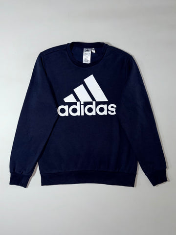 Adidas Navy Crewneck Sweatshirt  Big Logo Print (S)