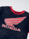 Honda Racing Black Ringer Tee  Red Wing Logo Graphic (L)
