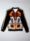 Jill Joo Mickey Mouse Sequin Bomber Jacket l Velvet & Metallic Rhinestone Detail (S)