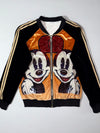 Jill Joo Mickey Mouse Sequin Bomber Jacket l Velvet & Metallic Rhinestone Detail (S)