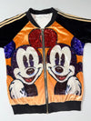 Jill Joo Mickey Mouse Sequin Bomber Jacket l Velvet & Metallic Rhinestone Detail (S)