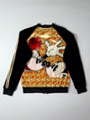 Jill Joo Mickey Mouse Sequin Bomber Jacket l Velvet & Metallic Rhinestone Detail (S)