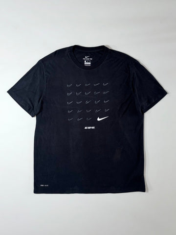 Nike Black Dri-FIT Tee — “Just Don’t Quit” Swoosh Grid Graphic (XL)