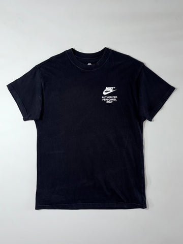 Nike Black Tee  “Authorized Personnel Only” Graphic Print (L)