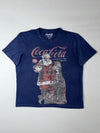 Coca-Cola Navy Tee  Vintage Santa “Holidays Are Coming” Graphic (2XL)