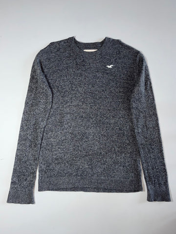 Hollister Marled Knit Crewneck Sweater – Charcoal Grey  (L)