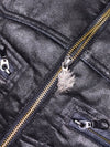 Oniarai Denim Black Puffer Vest Multi-Pocket Zip Utility Style (M)