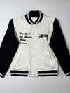 Stussy Grey & Black Varsity Jacket Embroidered (S)