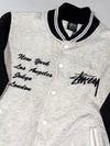 Stussy Grey & Black Varsity Jacket Embroidered (S)