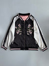Sukajan | Reversible Floral Bomber Jacket Black/Pink | (M)