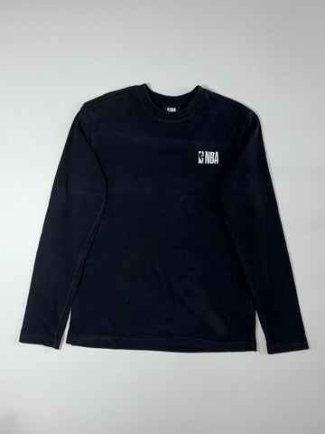 NBA Black Embroidered Logo Long Sleeve T-Shirt (L)
