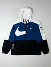 Nike Swoosh Colorblock Hooded Windbreaker – Navy/White/Black (XL)