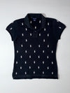 Ralph Lauren Black All-Over Pony Print Polo – Women’s (XS)