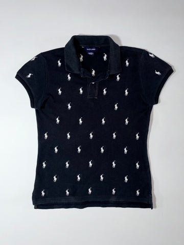 Ralph Lauren Black All-Over Pony Print Polo – Women’s (XS)
