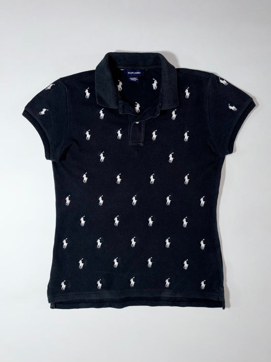 Ralph Lauren Black All-Over Pony Print Polo – Women’s (XS)