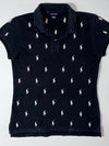Ralph Lauren Black All-Over Pony Print Polo – Women’s (XS)