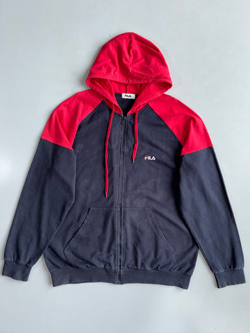 Fila | Colorblock Zip Hoodie Navy/Red | (XL)