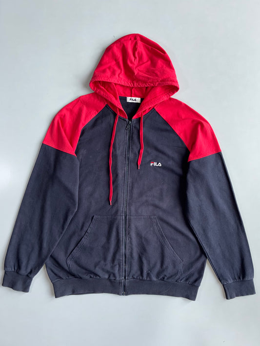 Fila | Colorblock Zip Hoodie Navy/Red | (XL)