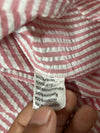 Lacoste Red & White Striped Seersucker Half Sleeve Shirt (XL)