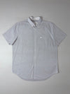 Lacoste Regular Fit Grey Micro-Check Short Sleeve Button-Up Shirt (XL)