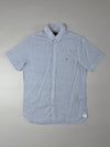 Tommy Hilfiger Slim Fit Blue Micro-Check Short Sleeve Shirt (S)