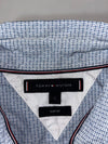 Tommy Hilfiger Slim Fit Blue Micro-Check Short Sleeve Shirt (S)