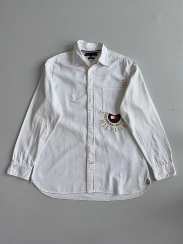 Tommy Hilfiger White Crest Logo Shirt (XL)
