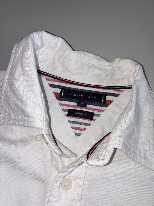 Tommy Hilfiger White Crest Logo Shirt (XL)