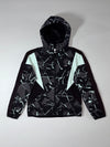 Puma Black Abstract Graphic Full-Zip Hooded Windbreaker Jacket (S)