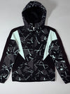 Puma Black Abstract Graphic Full-Zip Hooded Windbreaker Jacket (S)