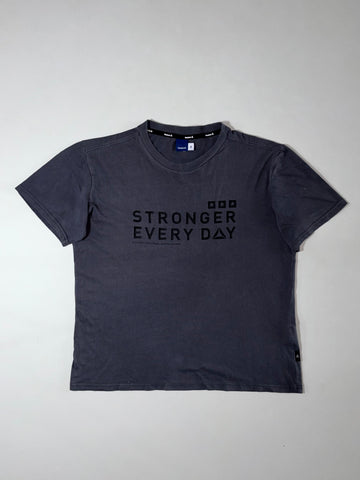Reebok “Stronger Every Day” Charcoal Grey Graphic T-Shirt (XL)