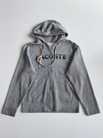 Lacoste Sport Grey Zip-Up Hoodie (XL)
