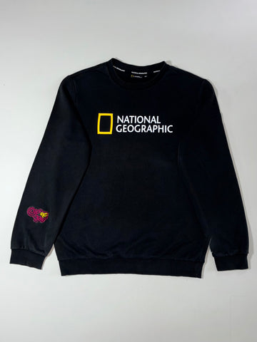 National Geographic Black Logo Sweatshirt with Embroidered (S)