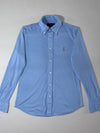 Ralph Lauren Knit Oxford Sky Blue Long Sleeve Button-Down Shirt (S)