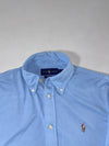 Ralph Lauren Knit Oxford Sky Blue Long Sleeve Button-Down Shirt (S)