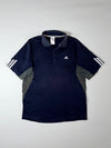 Adidas Navy Blue & Grey 3-Stripes Performance Polo Shirt (XL)
